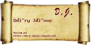 Déry János névjegykártya