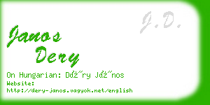 janos dery business card